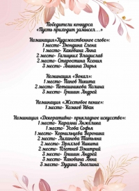 Результаты конкурса "Пусть приходит замысел..."